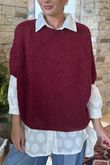 Made in Italy Big Softie Cap Sleeve Knit Top Burgundy - 